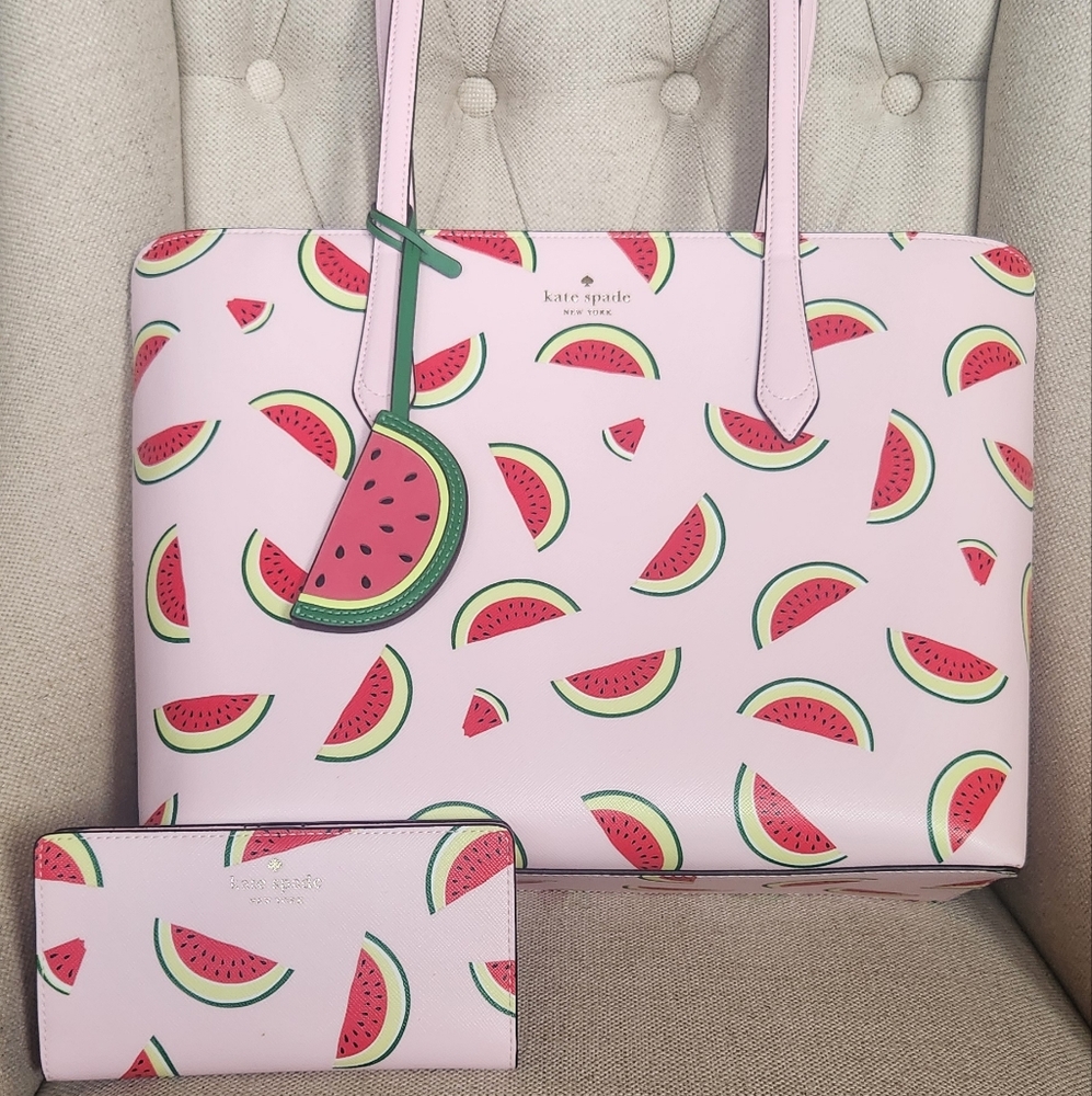 Kate Spade Pink and Green Watermelon Tote